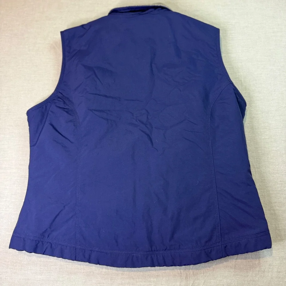 L.L. Bean Full Zip Fleece‎ Lined Vest Womens Large Blue Excellent 228950